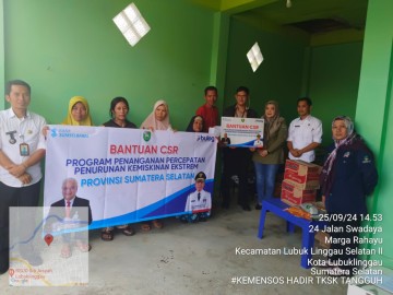 Dinsos Lubuklinggau Dampingi Pembagian Bantuan Beras dan Mie Instan dari CSR Provinsi