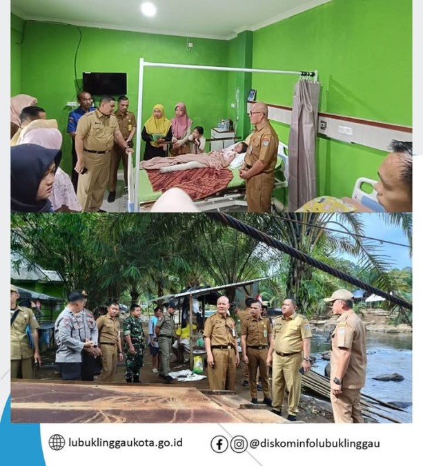 Pj Wako Tinjau Langsung Jembatan Putus Sungai Malus Dan Besuk Korban