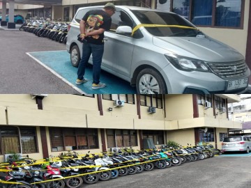 Gerebek Judi Sabung Ayam, Polisi Sita Puluhan Motor Dan Satu Mobil