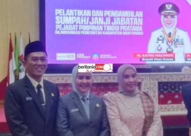 Bupati Mura Ratna Machmud Lantik Febrian Saputra Kadis Kominfo Dan Yulita Anggraini BPPRD