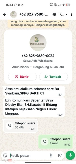 Modus Penipuan Catut Nama Pegawai Kejaksaan Lubuklinggau, Kasi Intel Minta Masyarakat Waspada