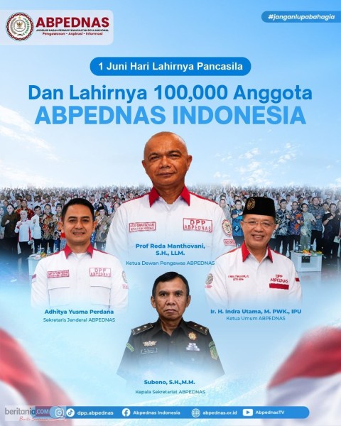 ABPEDNAS Cetak Sejarah, Raih 100 Ribu Anggota Bertepatan Hari Lahir Pancasila 2026