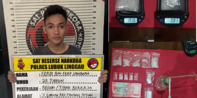 Penjual Sabu Ditangkap, Satrenarkoba Linggau Temukan 20.23 Gram Sabu Di Rumah